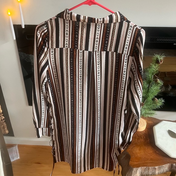 Missguided Multicolor Striped Shirt/ dress shirt - Picture 1 of 4